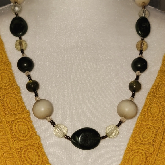 Mid Century Modern Style Beaded Fashion Necklace - Picture 2 of 6